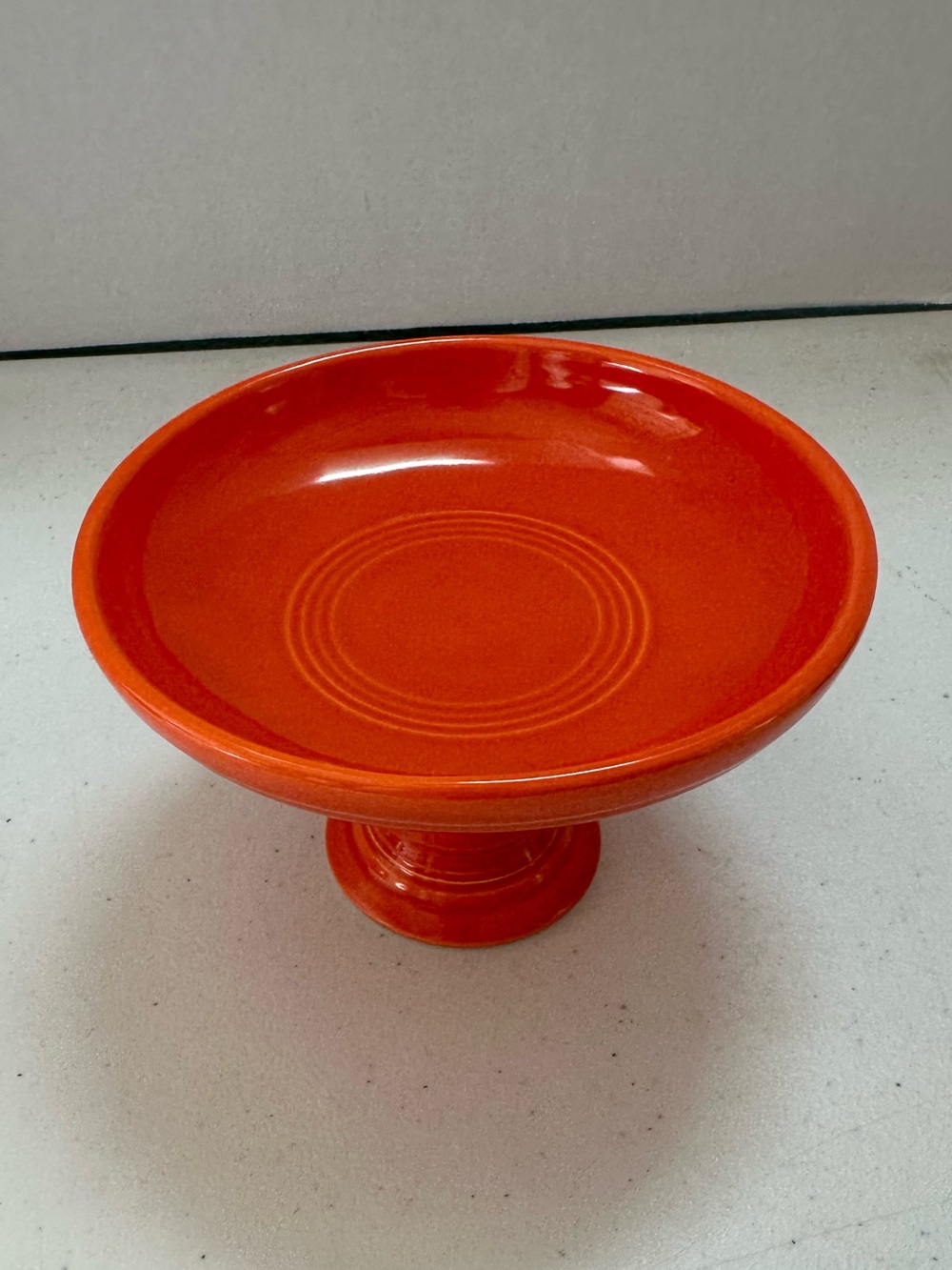 Vintage Fiesta Red Sweets Comport Pedestal Dish 1930s Homer Laughlin HLC